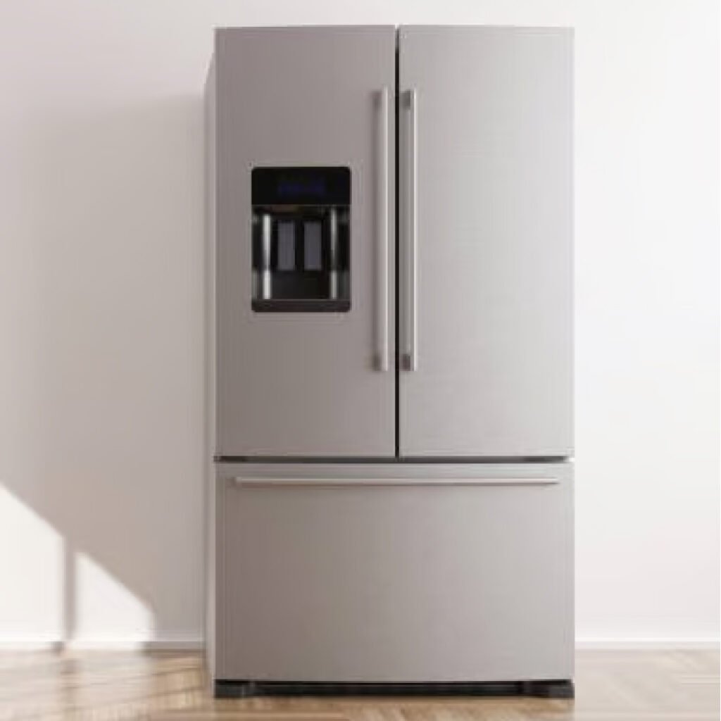 Whirlpool refrigerator repair technician diagnosing cooling system problem