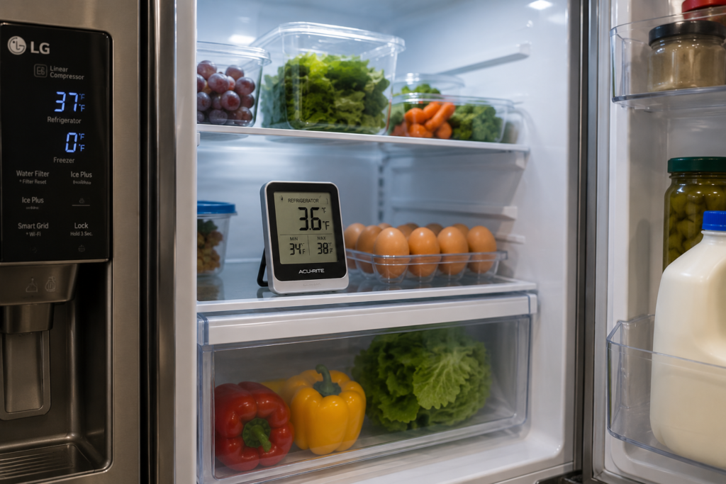 LG refrigerator maintaining proper cooling temperature during performance testing