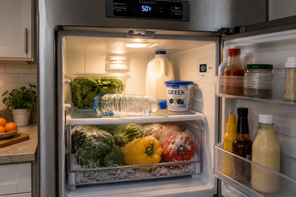 Samsung refrigerator freezing food due to excessive cooling and temperature control problems